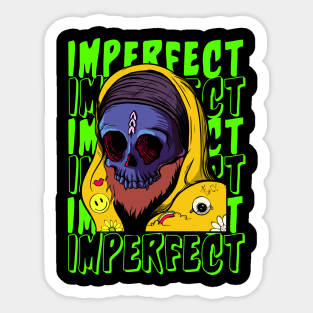 Imperfect Skull Design Sticker